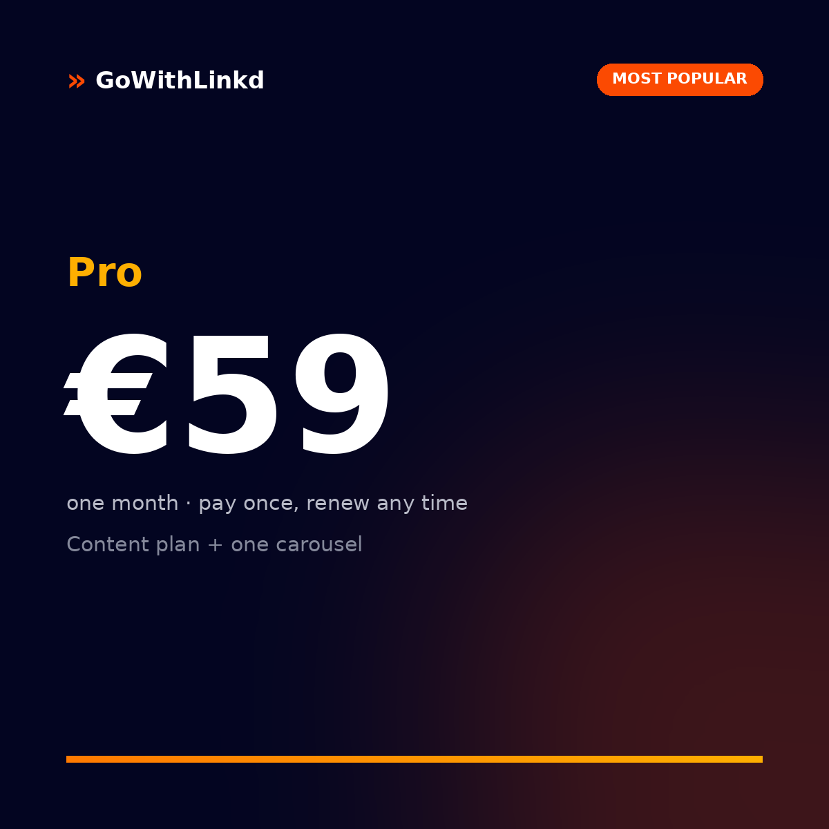 GoWithLinkd Pro plan
